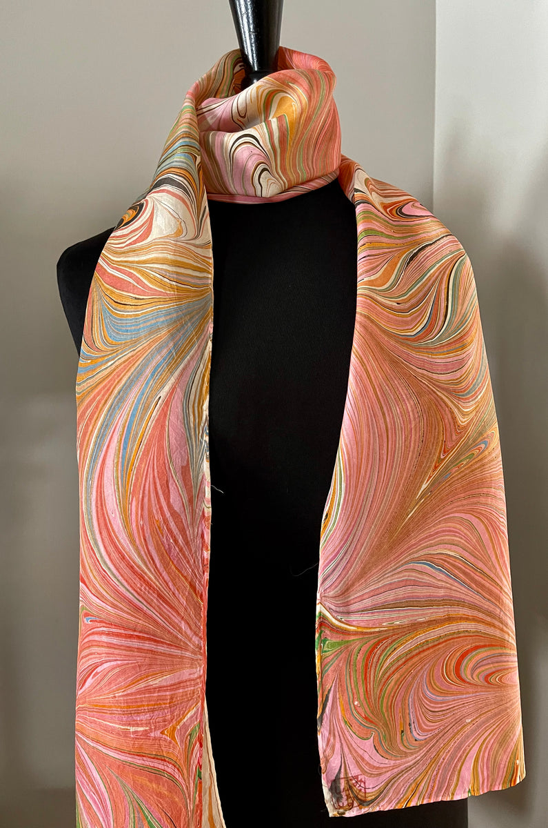 silk fabric, 100% mulberry paj and habotai silk, tie-dye flame, hand  painted by Winged Sirenny.