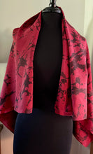 Load image into Gallery viewer, Red Italian Vein Sarong Wrap 44x69 water marbled Habotai Silk combed