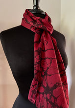 Load image into Gallery viewer, Red Italian Vein Charmeuse Silk 72x14” bold fun. This beautiful silk makes a unique dresser cover and scarf