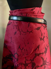 Load image into Gallery viewer, Red Italian Vein Sarong Wrap 44x69 water marbled Habotai Silk combed