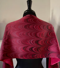 Load image into Gallery viewer, Red Combed Charmeuse Silk 72x14” bold fun. This beautiful silk makes a unique dresser cover and scarf