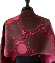Load image into Gallery viewer, Tokyo  Red & Black Stone Pattern  14"x72" Habotai silk, comes gift wrapped with scarf tying guide and picture postcard