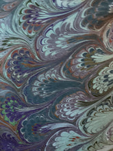 Load image into Gallery viewer, Blue bouquet Sarong Wrap 44x69 water marbled Habotai Silk.