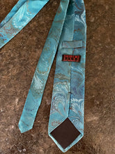 Load image into Gallery viewer, Teal Blue bouquet 3” Silk Tie
