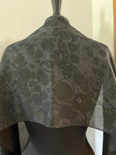 Load image into Gallery viewer, Black Stone Pattern Water Marbled Habotai Silk 14x72.