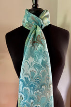 Load image into Gallery viewer, Green bouquet  Patterned Habotai Silk
