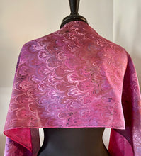 Load image into Gallery viewer, Multidyed bouquet.  Water Marbled Habotai Silk 14x72.