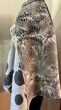 Load image into Gallery viewer, Double marbled  Black & White Habotai Silk 35x57 Sarong Wrap
