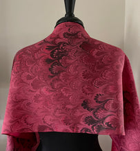 Load image into Gallery viewer, Tokyo  Red & Black Bouquet, a Classic !  14"x72" Habotai silk, comes gift boxed with scarf tying guide and picture postcard