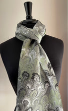 Load image into Gallery viewer, Black, White and Green bouquet  Habotai Silk