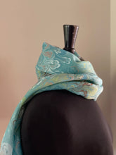 Load image into Gallery viewer, Green bouquet  Patterned Habotai Silk