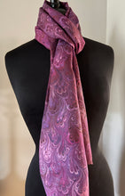 Load image into Gallery viewer, Multidyed bouquet.  Water Marbled Habotai Silk 14x72.