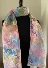 Load image into Gallery viewer, Spring multi colored bouquet  Patterned Habotai Silk