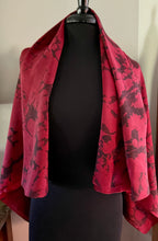 Load image into Gallery viewer, Red Italian Vein Sarong Wrap 44x69 water marbled Habotai Silk combed