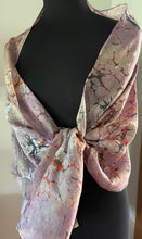 Load image into Gallery viewer, Orange Italian Vein Shawl 72x22” Water marbled silk