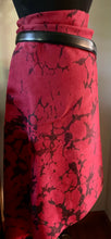 Load image into Gallery viewer, Red Italian Vein Sarong Wrap 44x69 water marbled Habotai Silk combed