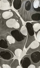 Load image into Gallery viewer, Twice marbled black & white stone. Charmeuse Silk 72x14” bold fun. This beautiful silk makes a unique dresser cover and scarf