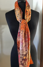 Load image into Gallery viewer, Orange Italian vein Charmeuse Silk 72x14” bold fun. This beautiful silk makes a unique dresser cover and scarf