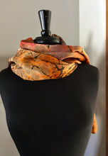 Load image into Gallery viewer, Orange Italian vein Charmeuse Silk 72x14” bold fun. This beautiful silk makes a unique dresser cover and scarf