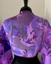 Load image into Gallery viewer, Purple Pink Marbled over hand dyed silk.  One of a kind!