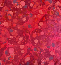 Load image into Gallery viewer, Red Stone multicolor 21x21 Square Habotai silk. For your hair, as a neckerchief, pocket square, or accessorize your dog.