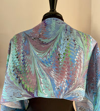 Load image into Gallery viewer, Green blue wine.  Habotai Silk 14x72”