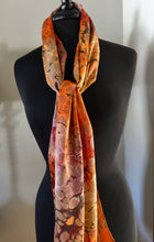Load image into Gallery viewer, Orange Italian vein Charmeuse Silk 72x14” bold fun. This beautiful silk makes a unique dresser cover and scarf