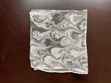 Load image into Gallery viewer, Black & White Bouquet 11x11” Habotai silk, pocket square, doily, hair tie, or accessorize your dog.