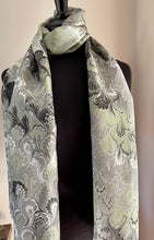 Load image into Gallery viewer, Black, White and Green bouquet  Habotai Silk