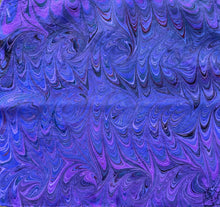 Load image into Gallery viewer, Purple Marbled 11x11”  Habotai silk,  pocket square, doily, hair tie, or accessorize your dog.