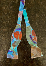 Load image into Gallery viewer, Silk Bow tie multicolored double stone pattern water marbled