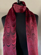 Load image into Gallery viewer, Red Combed Charmeuse Silk 72x14” bold fun. This beautiful silk makes a unique dresser cover and scarf