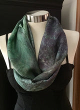 Load image into Gallery viewer, Water marbled Infinity Scarf/Shrug Silk