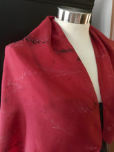 Load image into Gallery viewer, Water marbled Infinity Scarf/Shrug Silk Red