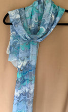 Load image into Gallery viewer, Blue green bouquet Soft Chiffon Silk 68x14"