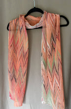 Load image into Gallery viewer, Orange green chevron Soft Chiffon Silk 68x14"