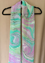 Load image into Gallery viewer, Purple Green Combed Soft Chiffon Silk 68x14"