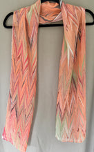 Load image into Gallery viewer, Orange green chevron Soft Chiffon Silk 68x14"