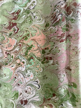 Load image into Gallery viewer, Green Beige Bouquet Patterned Habotai Silk 14x72"