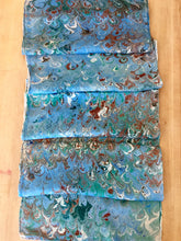 Load image into Gallery viewer, Blue Brown Bouquet Patterned Habotai Silk 14x72"