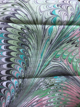 Load image into Gallery viewer, Green combed pattern 14x72”  Habotai Silk