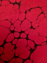 Load image into Gallery viewer, Tokyo  Red & Black Italian Vein, a Classic !  14"x72" Habotai silk, complete with scarf tying guide and picture postcard
