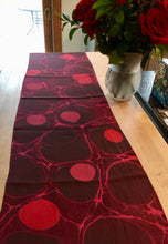 Load image into Gallery viewer, Tokyo  Red & Black Stone Pattern  14"x72" Habotai silk, comes gift wrapped with scarf tying guide and picture postcard