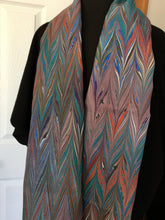 Load image into Gallery viewer, Autumn Chevron Patterned Habotai Silk