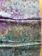 Load image into Gallery viewer, Blue green purple bouquet  Habotai Silk 14x72"
