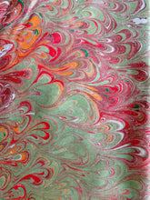 Load image into Gallery viewer, Green red orange bouquet Habotai Silk 14x72"