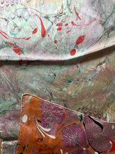 Load image into Gallery viewer, Double-Sided Multicolored Marbled and Swirl-Combed Tokyo Habotai Silk 14x72"