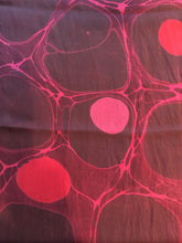 Load image into Gallery viewer, Tokyo  Red & Black Stone Pattern  14"x72" Habotai silk, comes gift wrapped with scarf tying guide and picture postcard