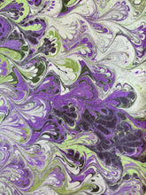 Load image into Gallery viewer, Purple, green, pink and black Bouquet Habotai Silk 14x72"