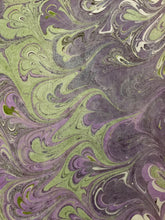 Load image into Gallery viewer, Purple Green Bouquet Patterned Habotai Silk 14x72"